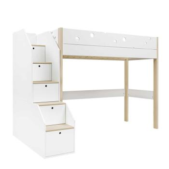 Funflex Hochbett mit Treppe – Einzelbett 90cm