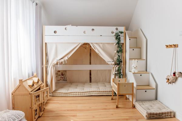 Funflex Hochbett mit Treppe – Einzelbett 90cm