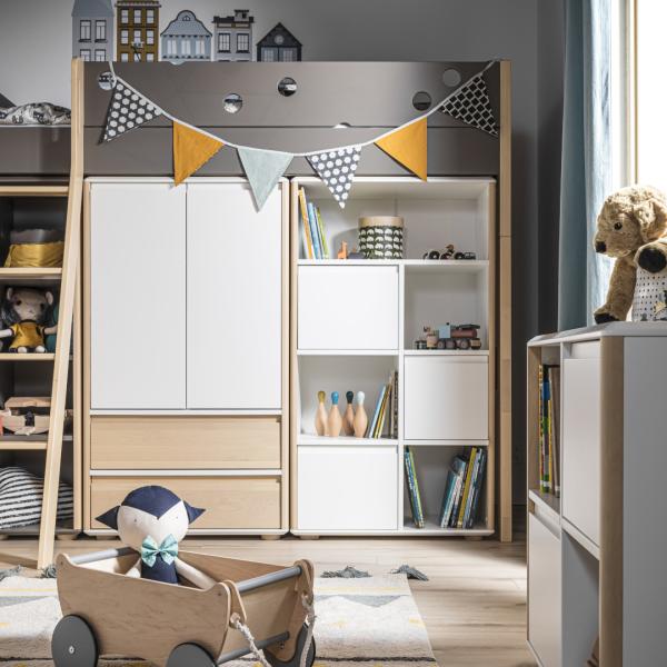 Funflex Hohes Regal mit Türen aus MDF